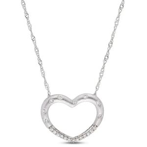 Diamond Heart Necklace 1/10 ct tw Round 10K White Gold 17" by Jared